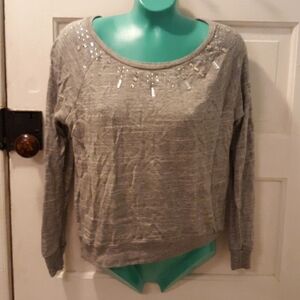 Sorad by A xs beaded bedazzled thin sweatshirt